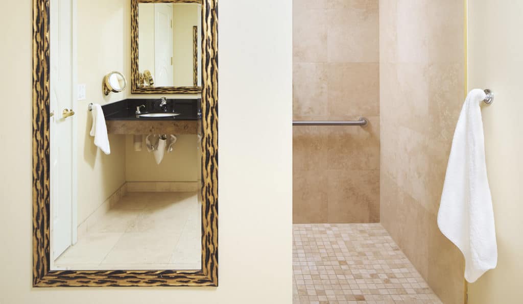 Shower and Bathroom | Standard Room | Davenport Tower