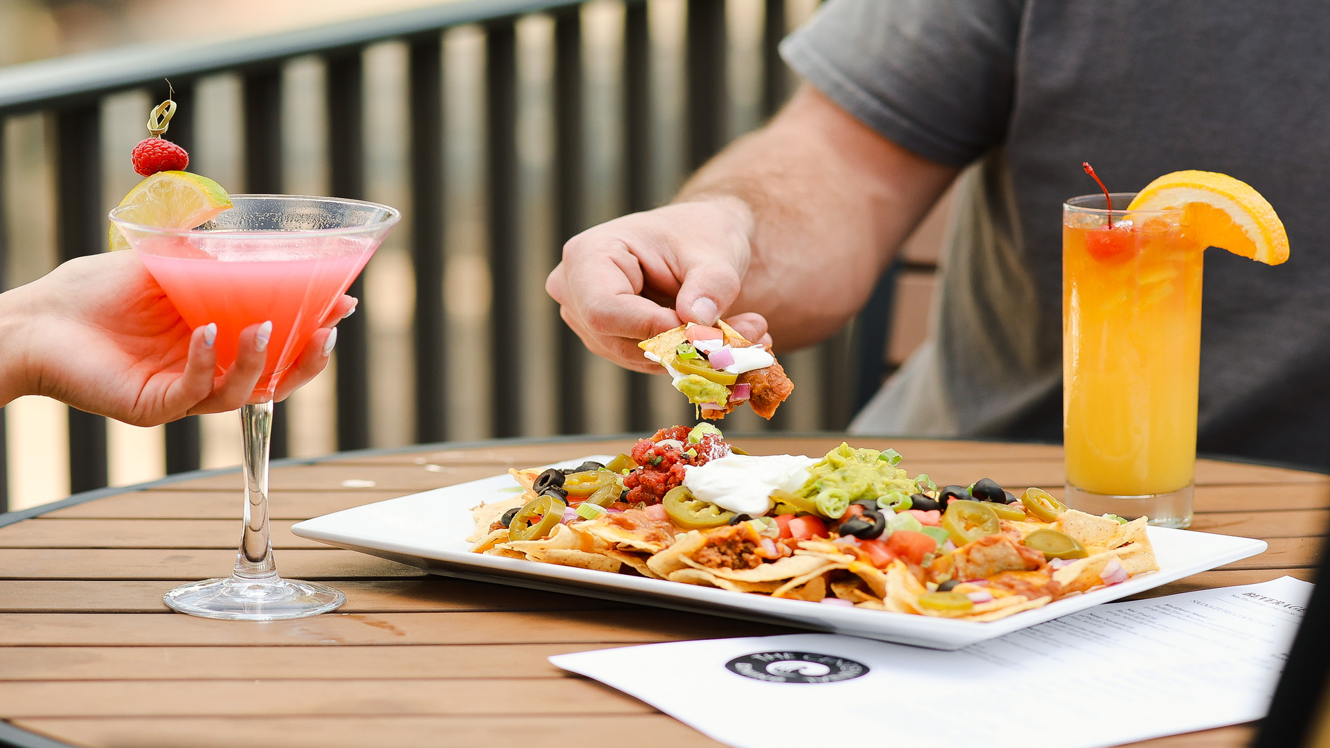 Man eating nachos