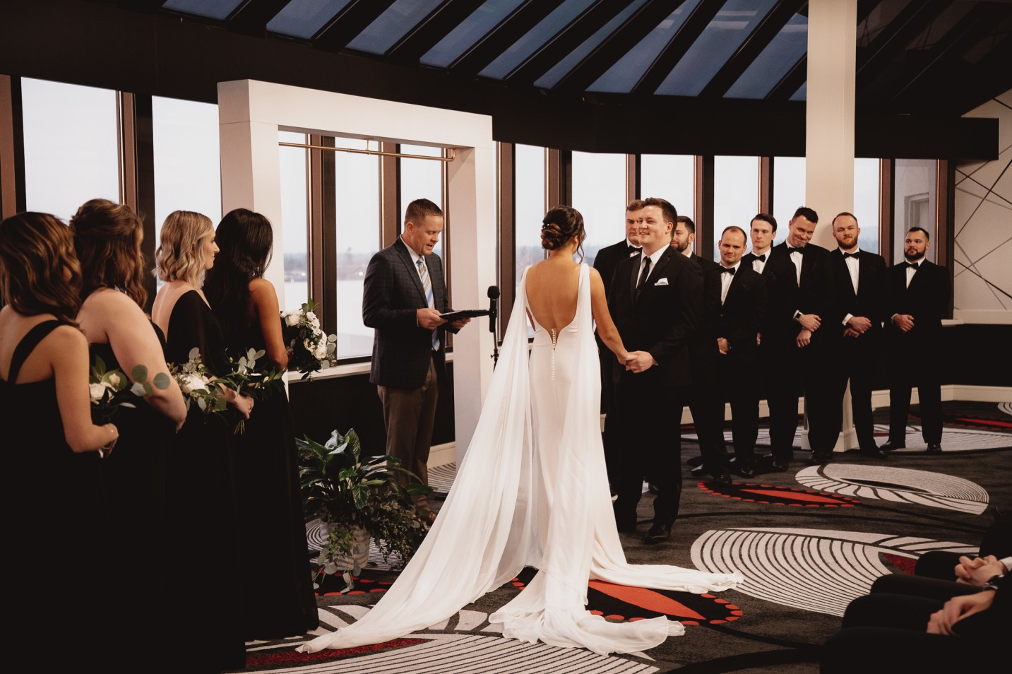Bride and groom at the altar