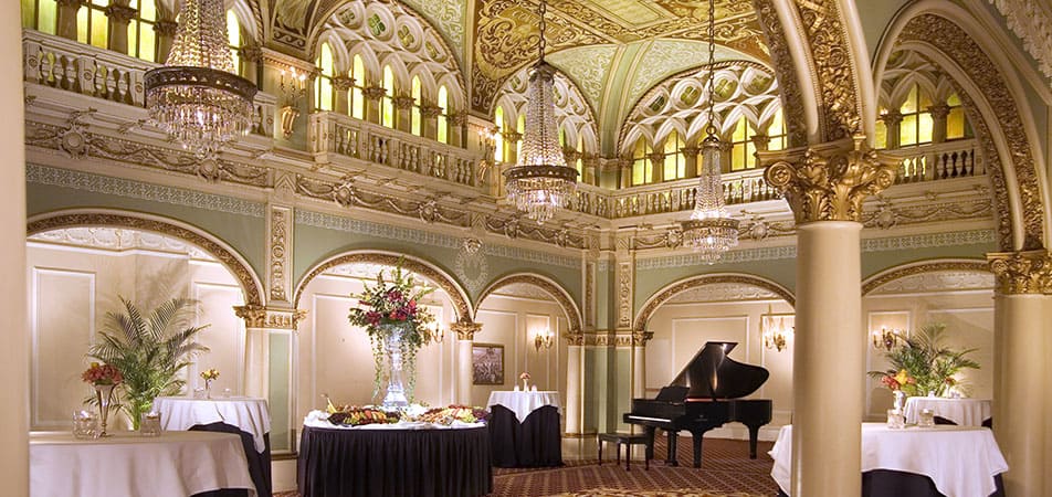 Hall of Doges | Historic Davenport | Tables and Piano