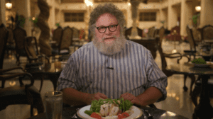  Knute Berger enjoys a Davenport Crab Louis Salad