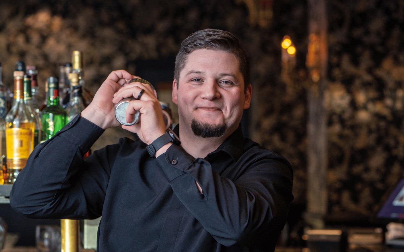 Bartender shaking a drink
